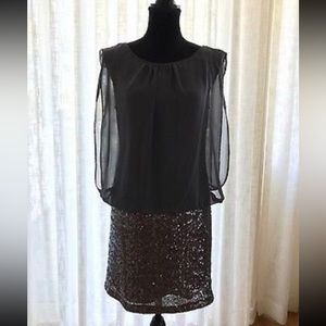 Aidan Mattox Chiffon Sequin Party Dress